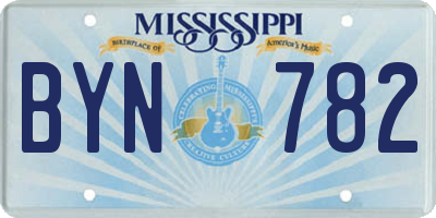 MS license plate BYN782