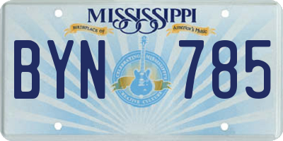 MS license plate BYN785