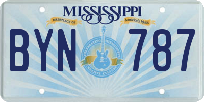 MS license plate BYN787