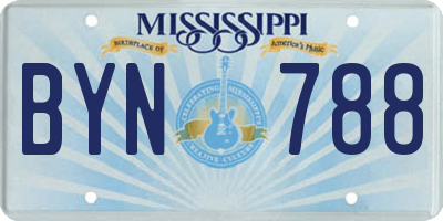 MS license plate BYN788