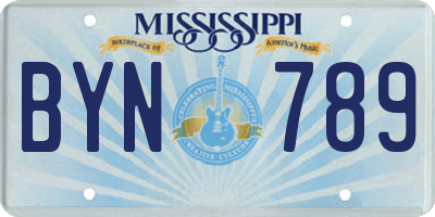 MS license plate BYN789