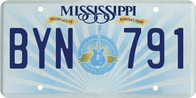 MS license plate BYN791