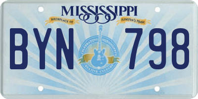 MS license plate BYN798