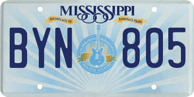 MS license plate BYN805