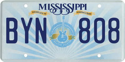 MS license plate BYN808