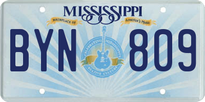 MS license plate BYN809