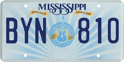 MS license plate BYN810