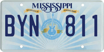MS license plate BYN811