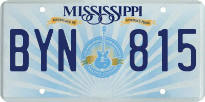 MS license plate BYN815