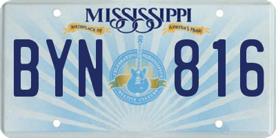 MS license plate BYN816