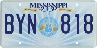 MS license plate BYN818