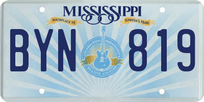 MS license plate BYN819