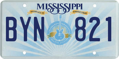 MS license plate BYN821
