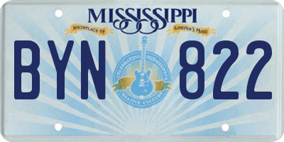 MS license plate BYN822