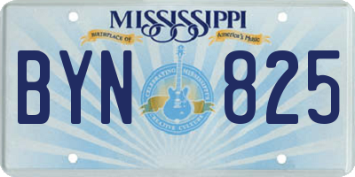 MS license plate BYN825