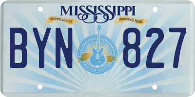 MS license plate BYN827