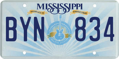 MS license plate BYN834