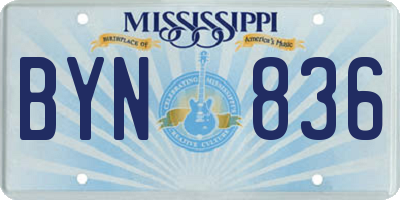 MS license plate BYN836