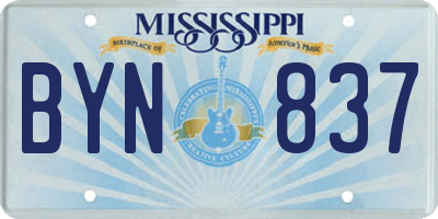 MS license plate BYN837