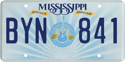 MS license plate BYN841