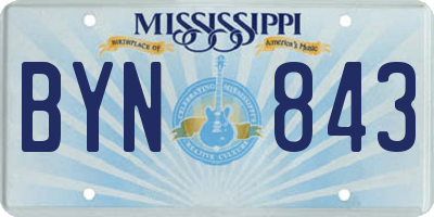 MS license plate BYN843