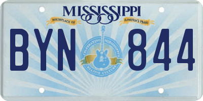 MS license plate BYN844