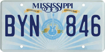 MS license plate BYN846
