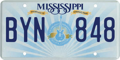 MS license plate BYN848