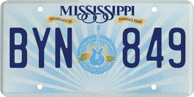 MS license plate BYN849