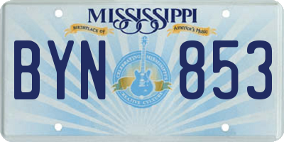 MS license plate BYN853
