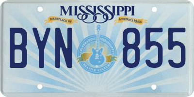 MS license plate BYN855