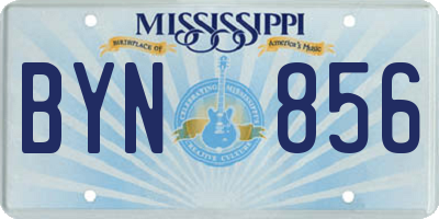 MS license plate BYN856
