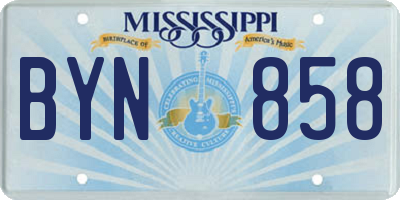 MS license plate BYN858