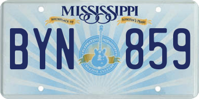 MS license plate BYN859