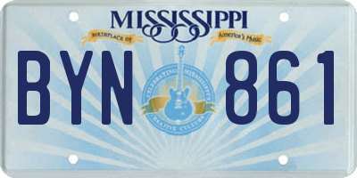 MS license plate BYN861
