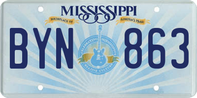 MS license plate BYN863