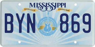 MS license plate BYN869