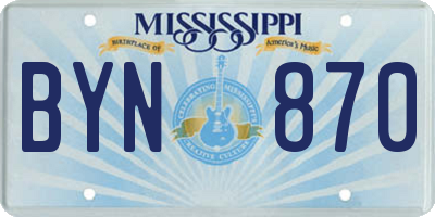 MS license plate BYN870