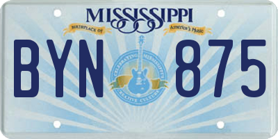 MS license plate BYN875
