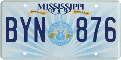 MS license plate BYN876
