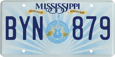 MS license plate BYN879
