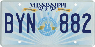 MS license plate BYN882