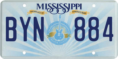 MS license plate BYN884