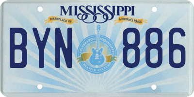 MS license plate BYN886