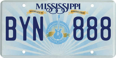 MS license plate BYN888