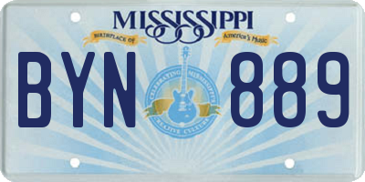 MS license plate BYN889