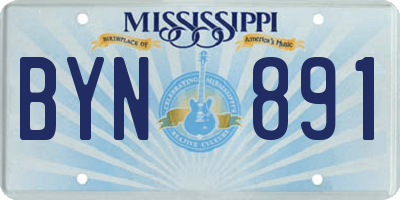 MS license plate BYN891