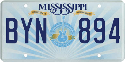 MS license plate BYN894
