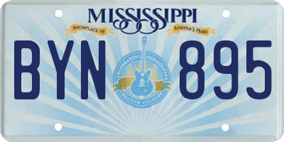 MS license plate BYN895