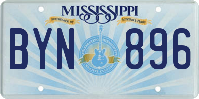 MS license plate BYN896